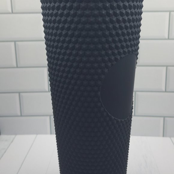 24oz Black Matte Studded Soft Texture To Go Travel Tumbler Cup Blank Center - Picture 4 of 11